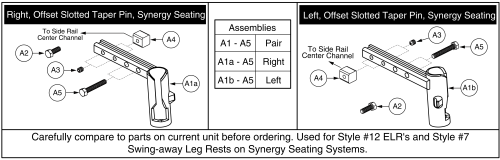 Legrest Hanger - Style #7 Swing-away & Style #12 Elr  For Synergy & Tru-balance Seating parts diagram