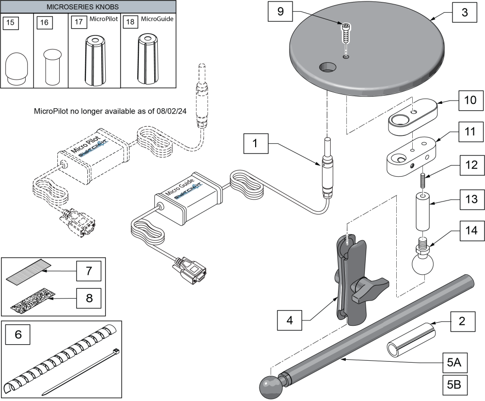 Microseries Joysticks Micro Guide In Space Disk parts diagram