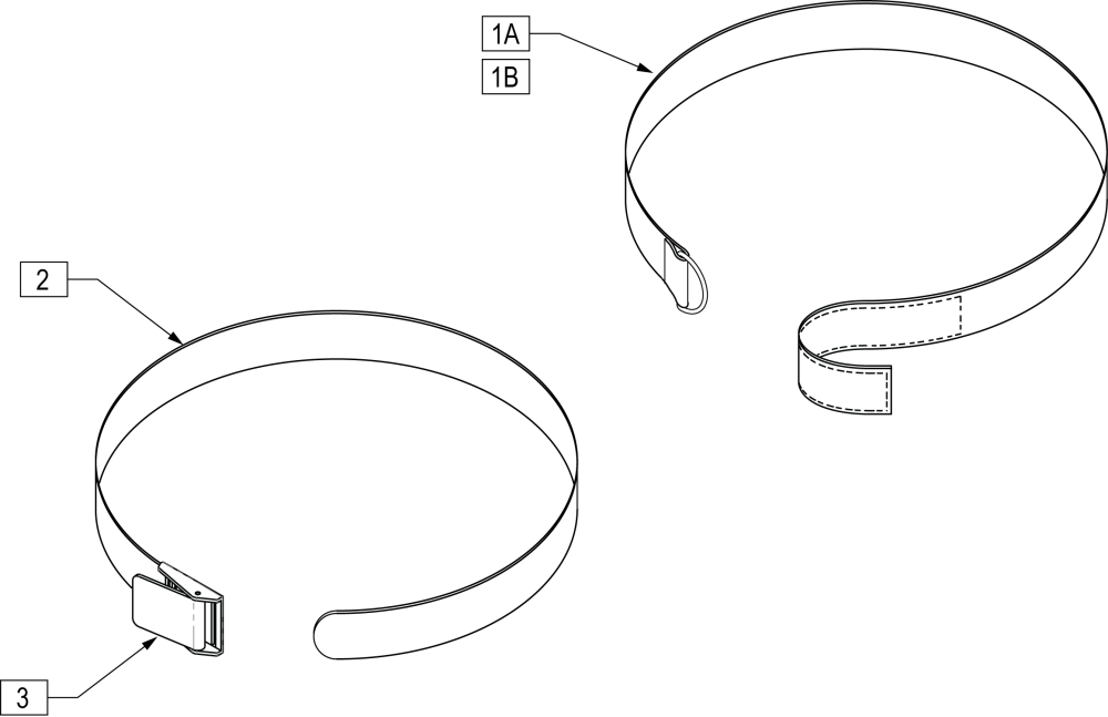 Positioning Belt (hook And Loop & Plastic Buckle) parts diagram
