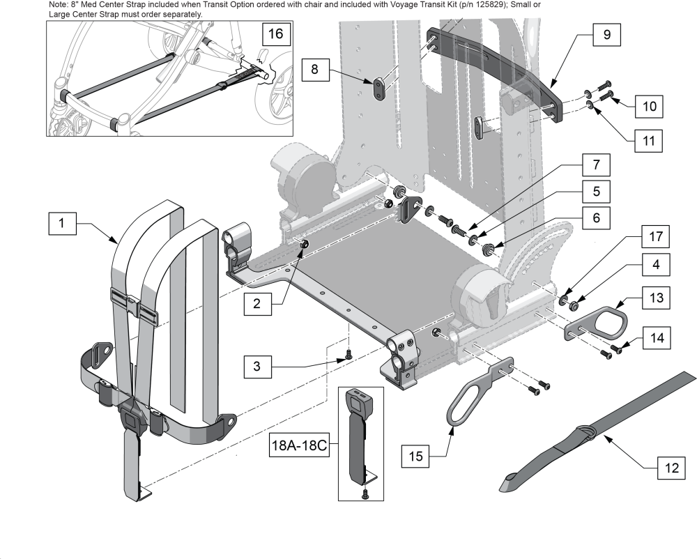 Transit Kit Advanced Seating parts diagram