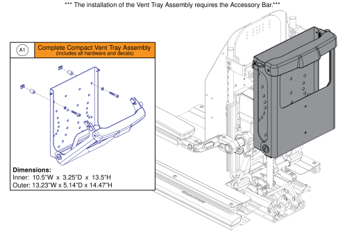 Vent Tray - Compact, Accessory Bar Mount parts diagram