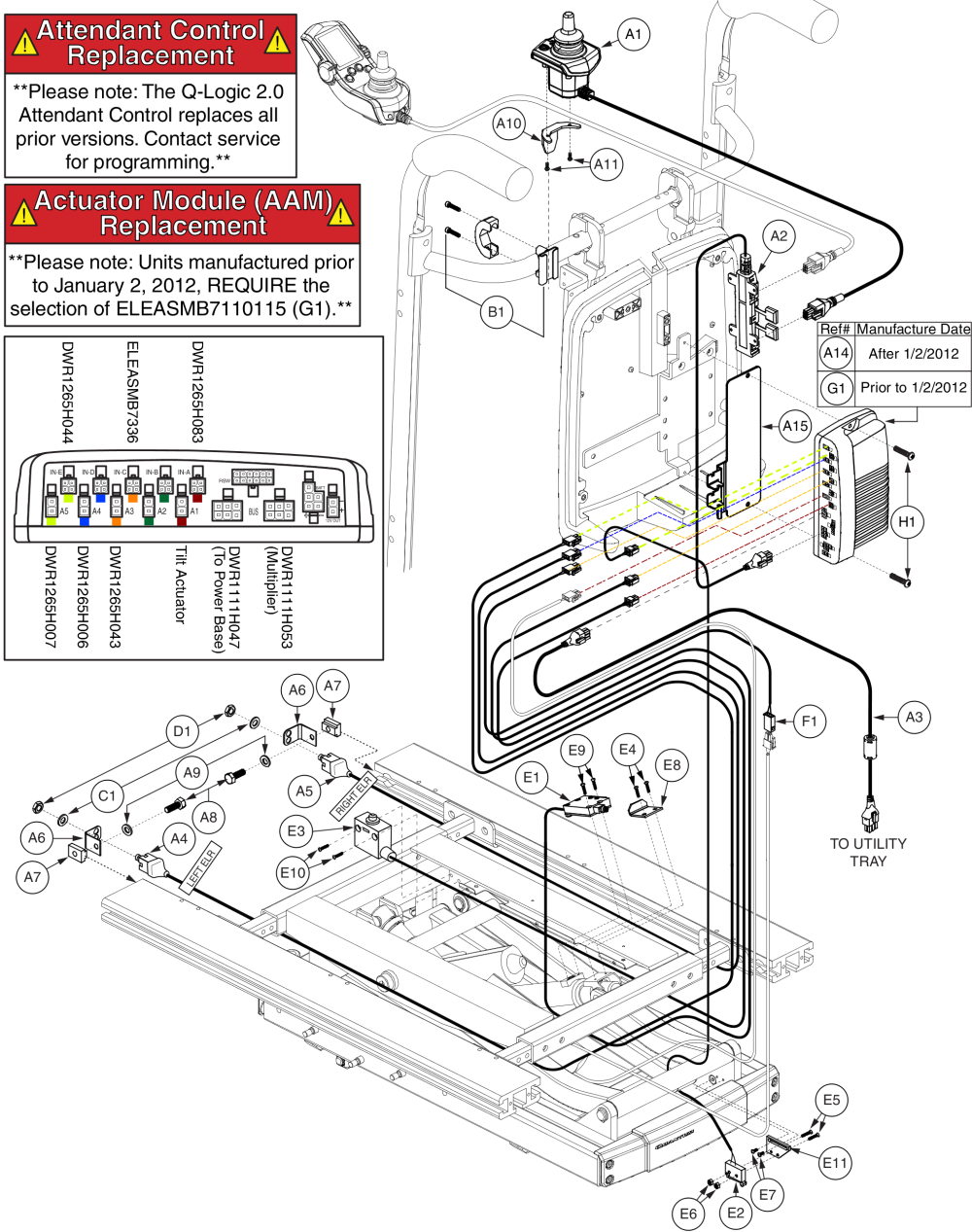 Q-logic W/ Ind Legs And Attendant Control Electronics, Tb2 Lift And Tilt (config #41) parts diagram