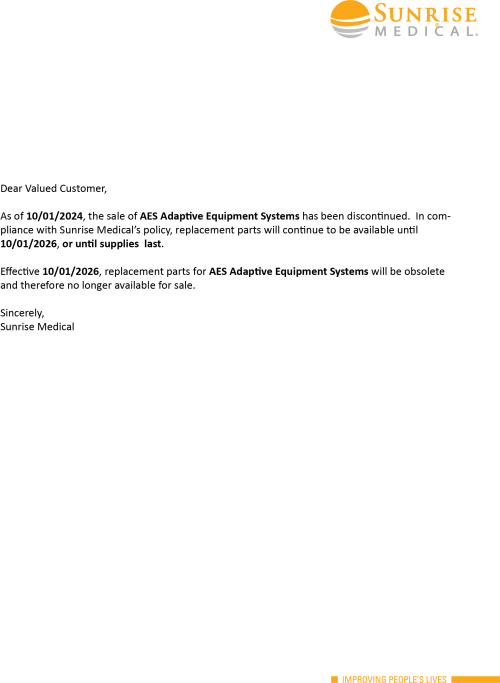 Aes Adaptive Equipment Systems Discontinued parts diagram