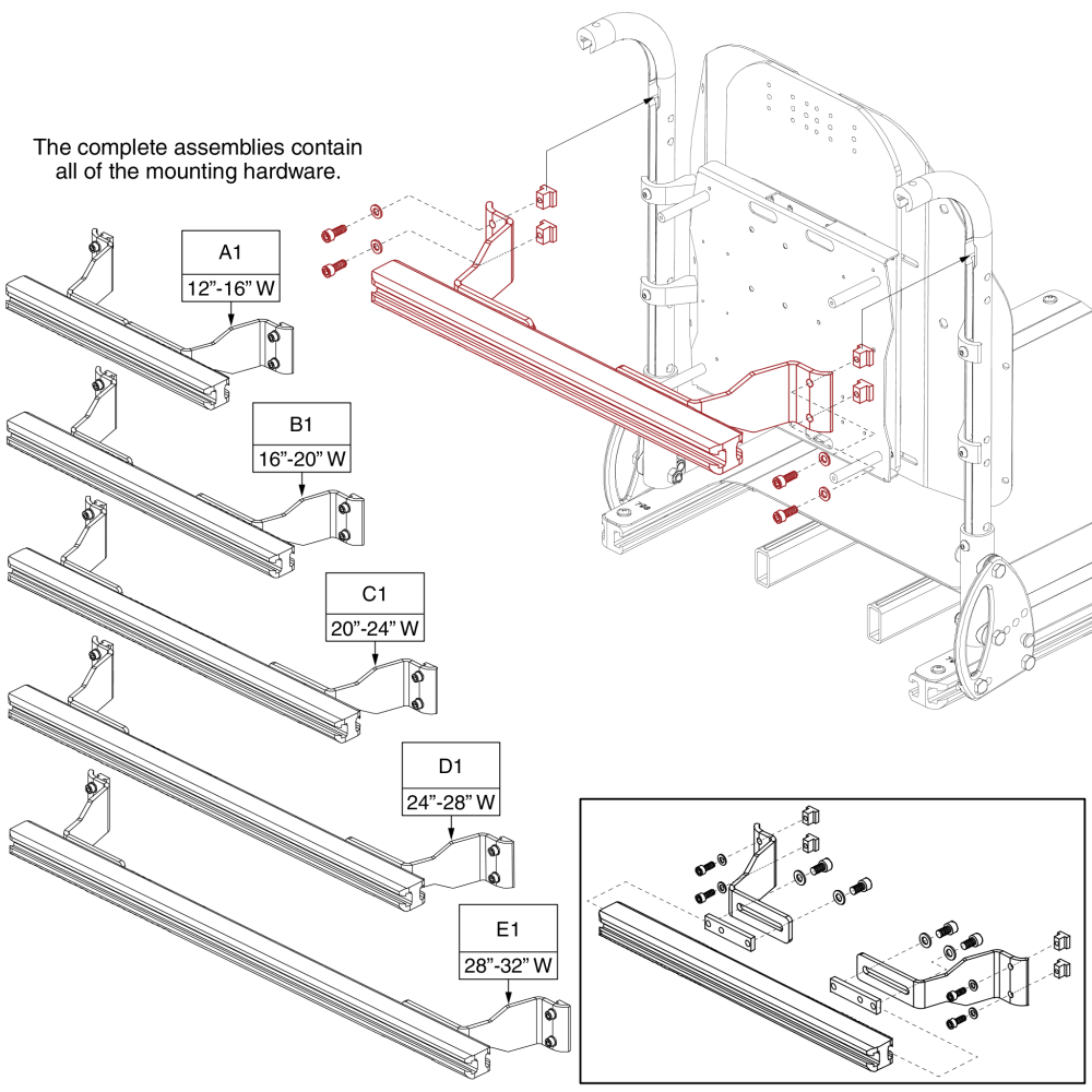 Accessory Bars, Back Canes parts diagram