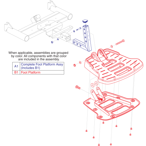 Foot Platform Assy, Jazzy Select Traveller parts diagram