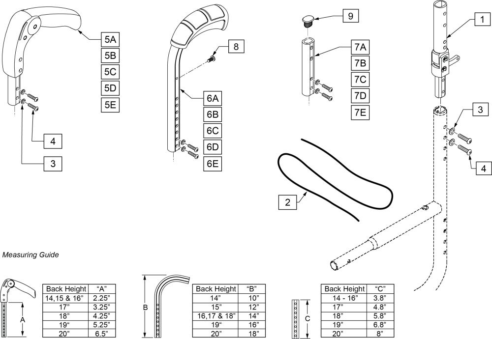 Half Fold Back parts diagram