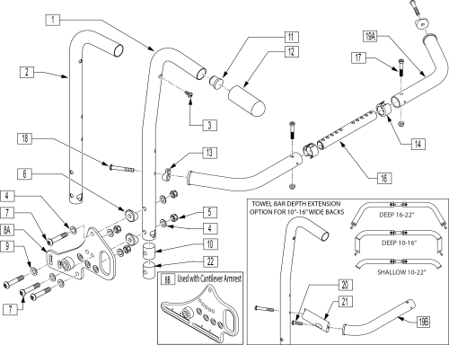 Non Folding Backrest Zm310 parts diagram