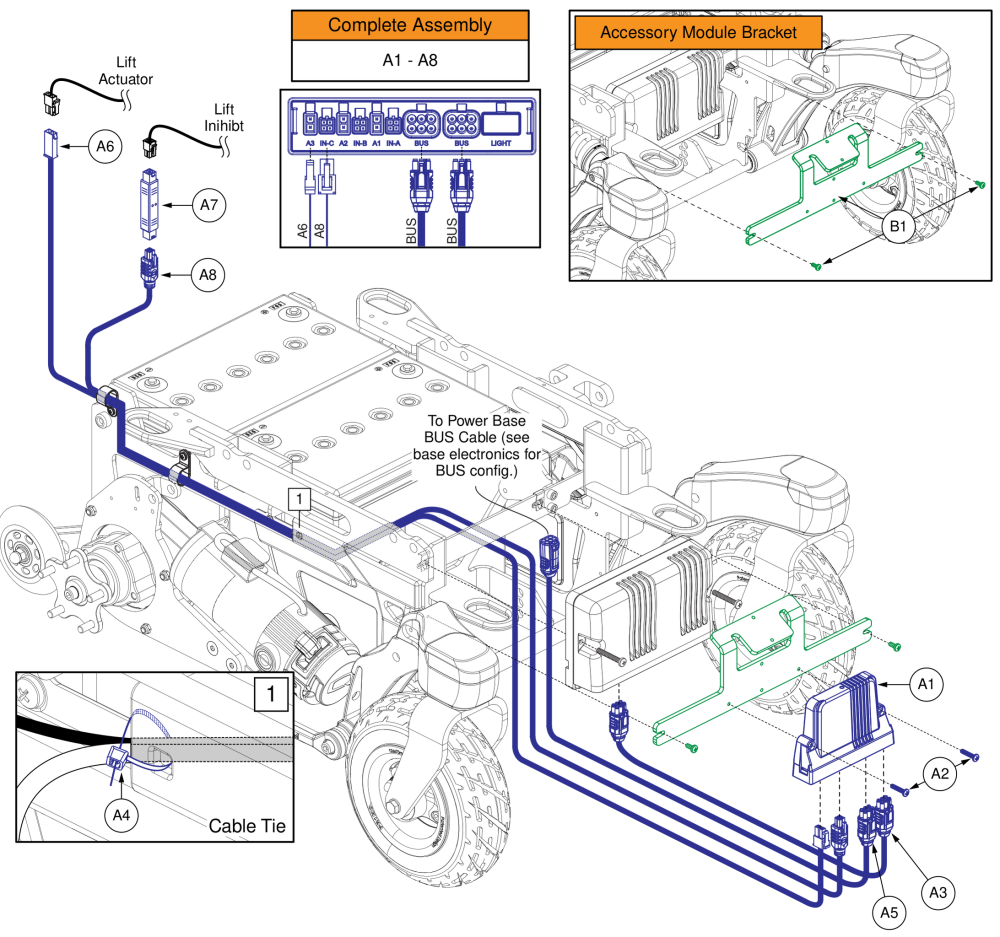 Ql3 Am3 For Reac Lift, Base Mounted, R-trak parts diagram