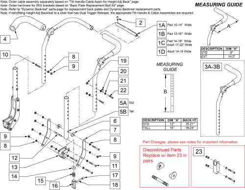 Height Adj Backrest W/ Adj Stroller Handle (after S/n Irs-007726 & Irse-008701) parts diagram