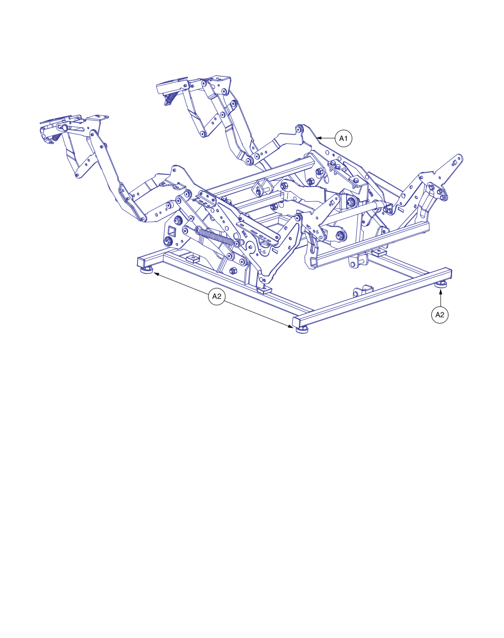 Lift Frame Assy W/ Integrated Scissors (425 Mm Wide), Infinite Position Dual Motor Lay Flat, Mec1707204 parts diagram