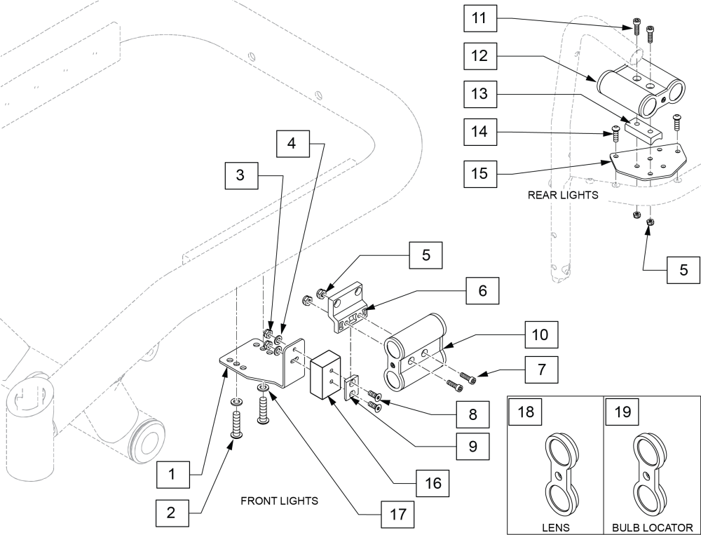 Light Assembly S636 S646 parts diagram