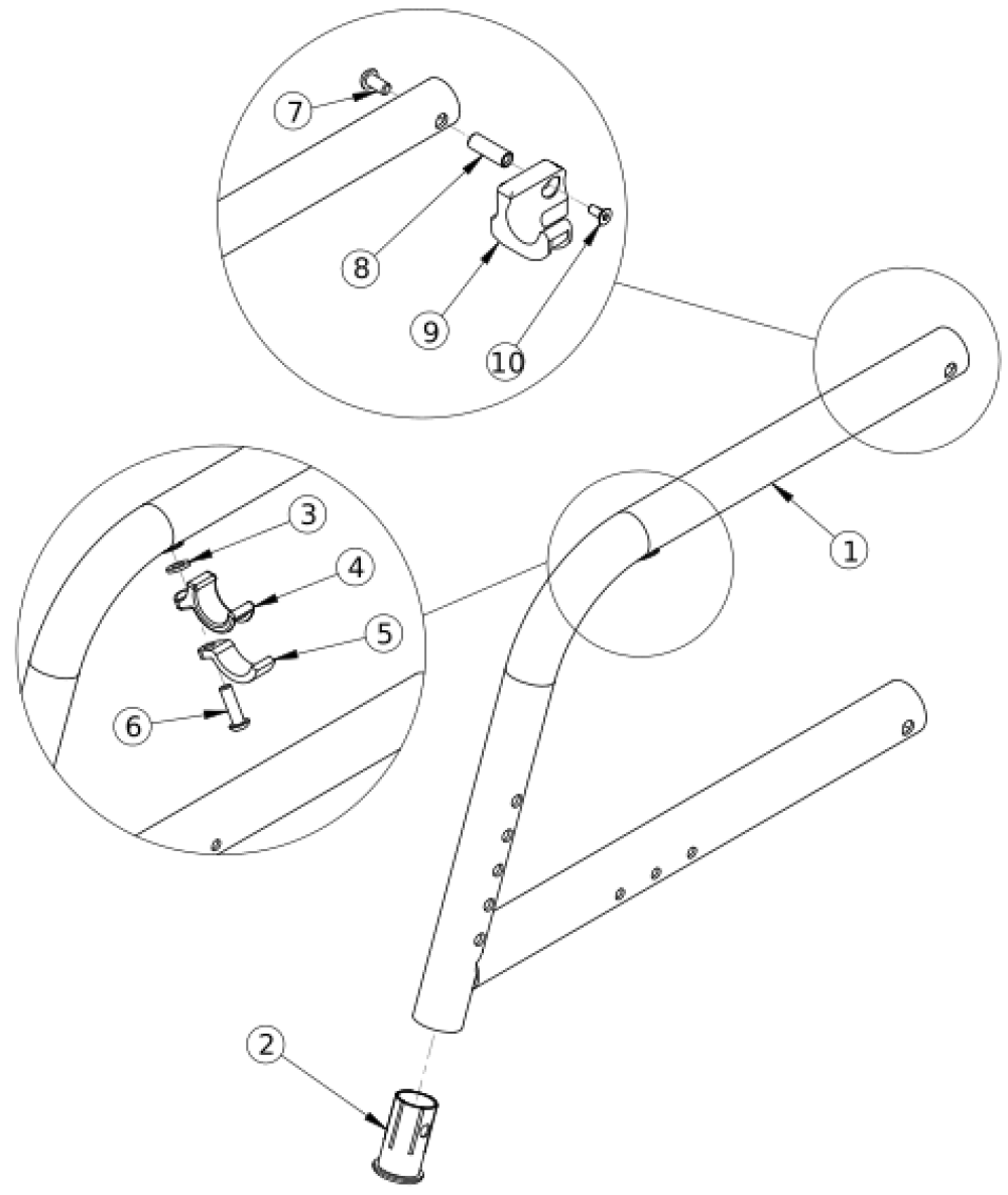 Catalyst 70 Degree Fixed Front Frame parts diagram