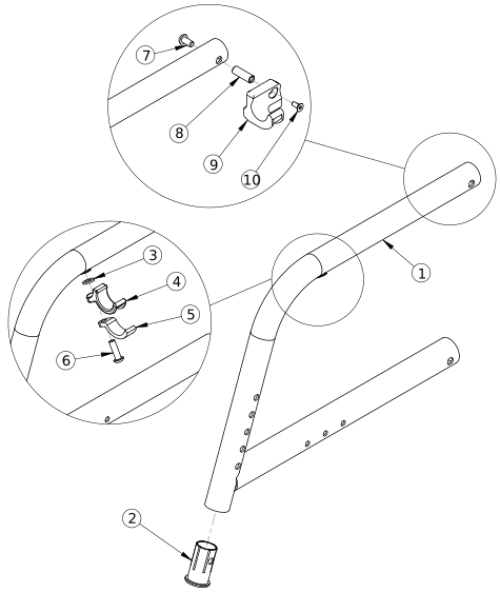 Catalyst 70 Degree Fixed Front Frame parts diagram