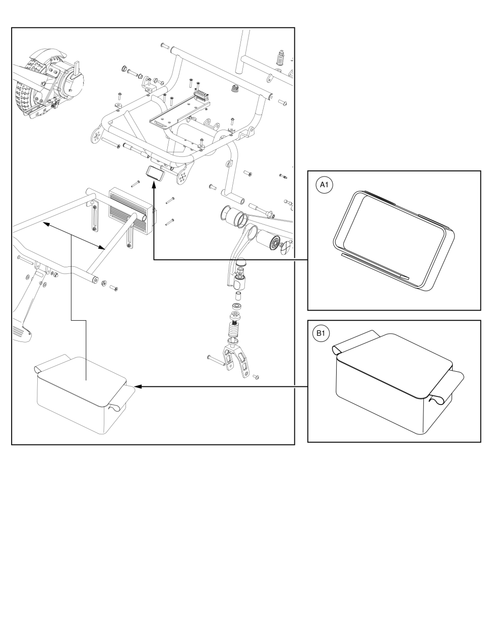 Jazzy® Carbon, Frame Strap And Storage Bag parts diagram