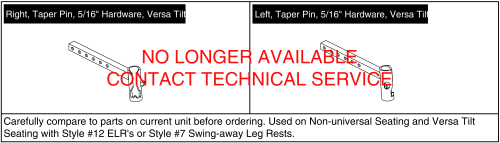 Legrest Hanger - Style #7 Swing-away & Style #12 Elr For Specialty Seat & Versa Tilt Seat Frame parts diagram