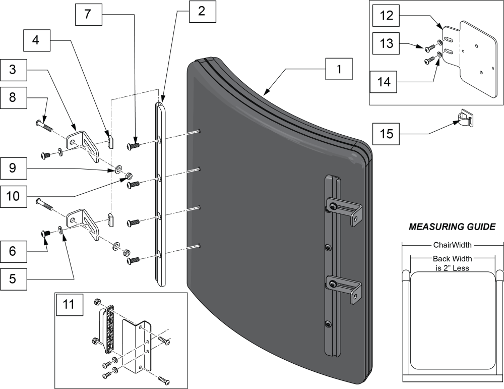 Jay Spo Backrest With Rails parts diagram
