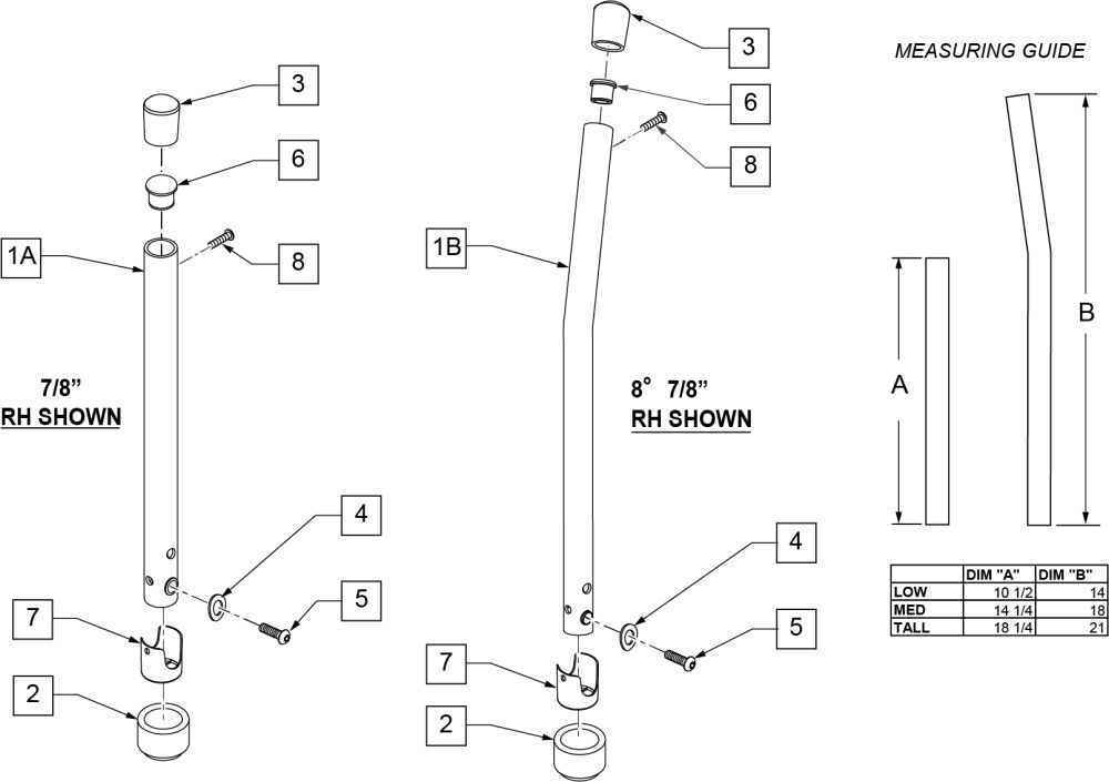 Tube Back Non-push Handle Assm (omit Ph) parts diagram