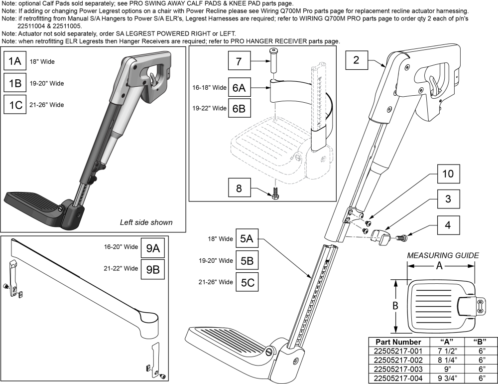 Hd Pro Power Elr Legrest parts diagram