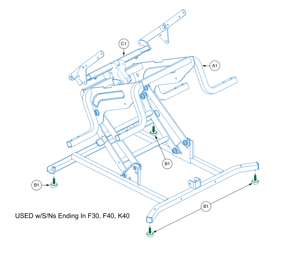 Lift Frame Assembly (ss), Frmasmb10775 Used W/s/ns Ending In F30, F40, K40 parts diagram