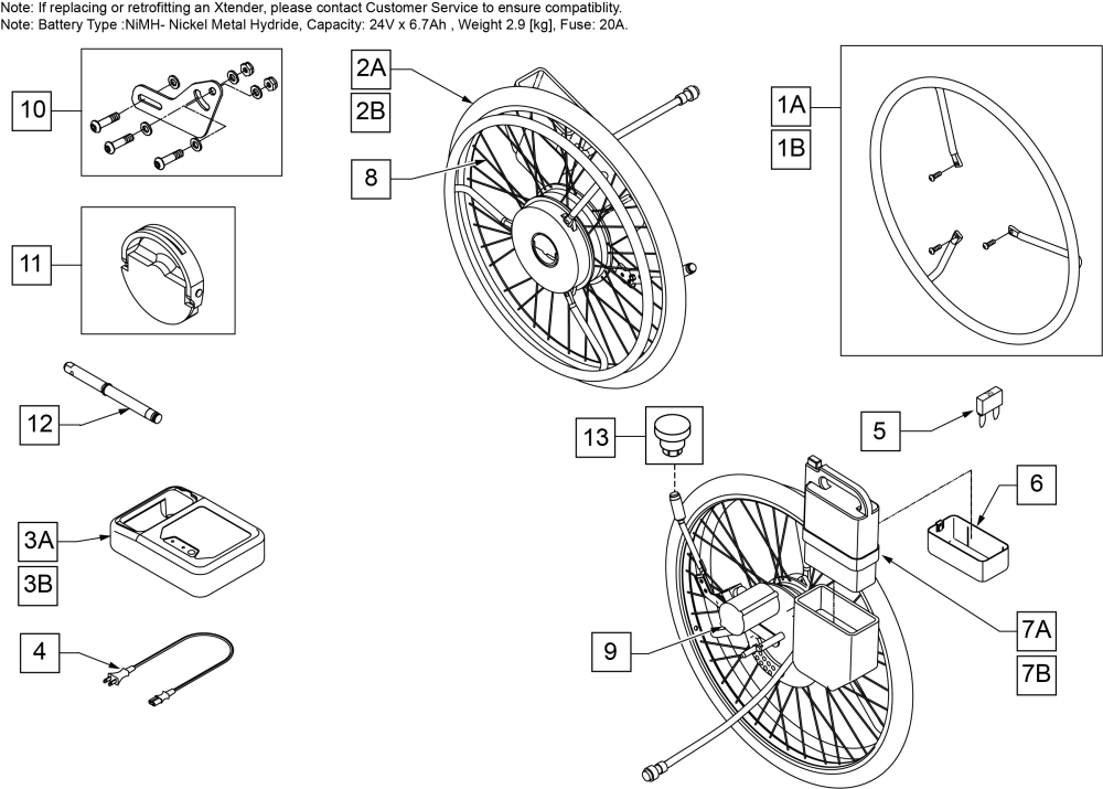 4x Xtender Power Assist Parts- Disc. parts diagram