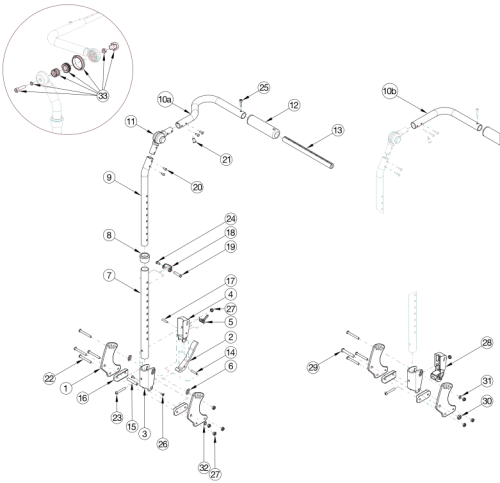 Flip Adjustable Height With Adjustable Handle Backrest parts diagram