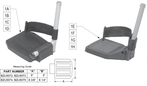 Footrests parts diagram