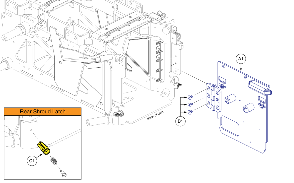 Rear Door Assembly, Q6 Edge 3 Stretto parts diagram