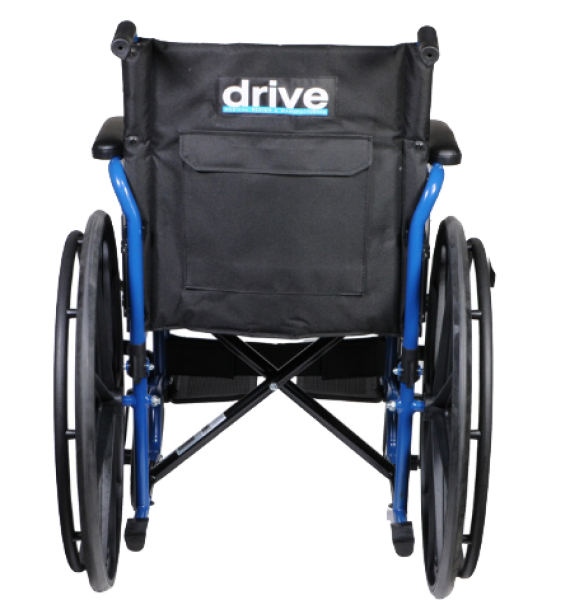 車椅子　Drive Medical BLS16FBD-ELR Drive Medical 16 in. Blue Streak Wheelchair with Flip Back