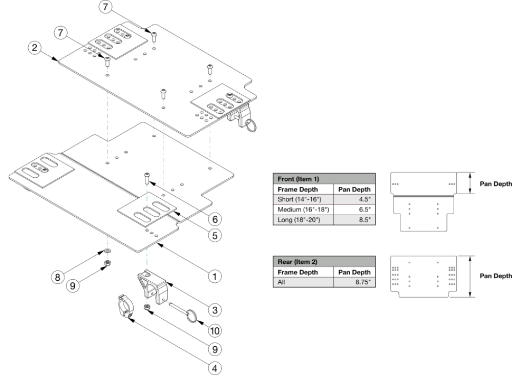 Liberty Seat Pan parts diagram