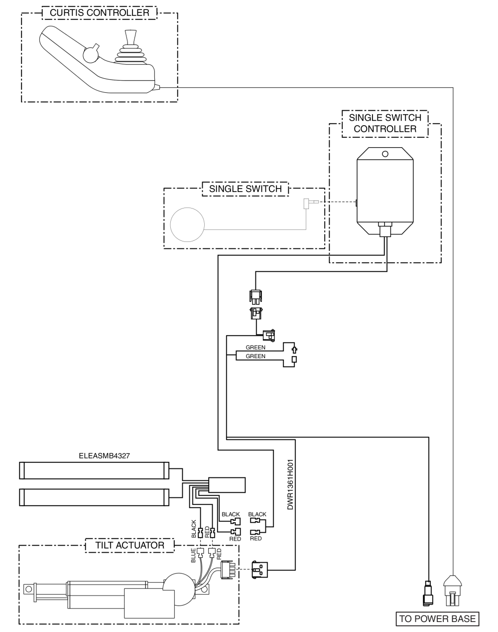 Electrical Diagram - Tilt Thru Single Switch, Curtis parts diagram