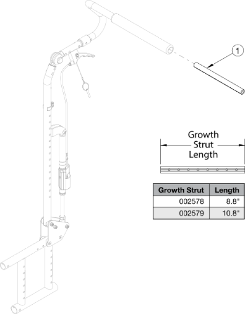 Growth Strut - Growth parts diagram