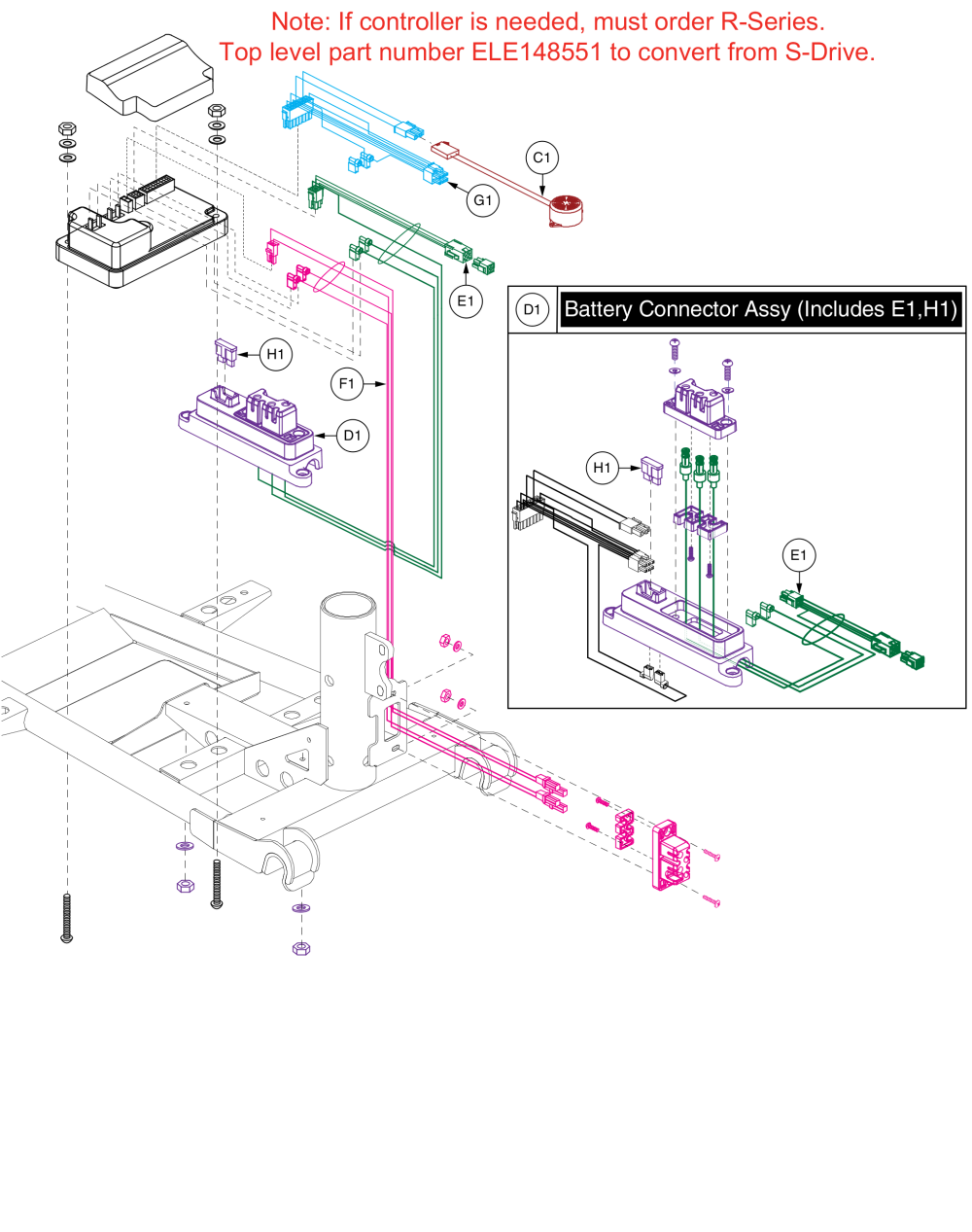 Controller Assy, For S40x/s44x Models, S-drive parts diagram