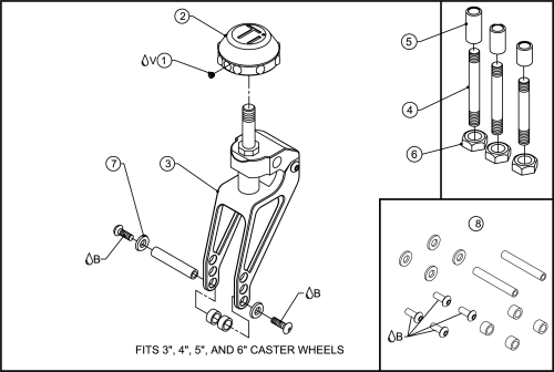 1) Fork Assy, Frog Legs parts diagram