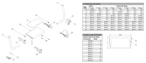 Rogue2 / Rogue Xp Footrest - Hybrid Angle Adjustable parts diagram