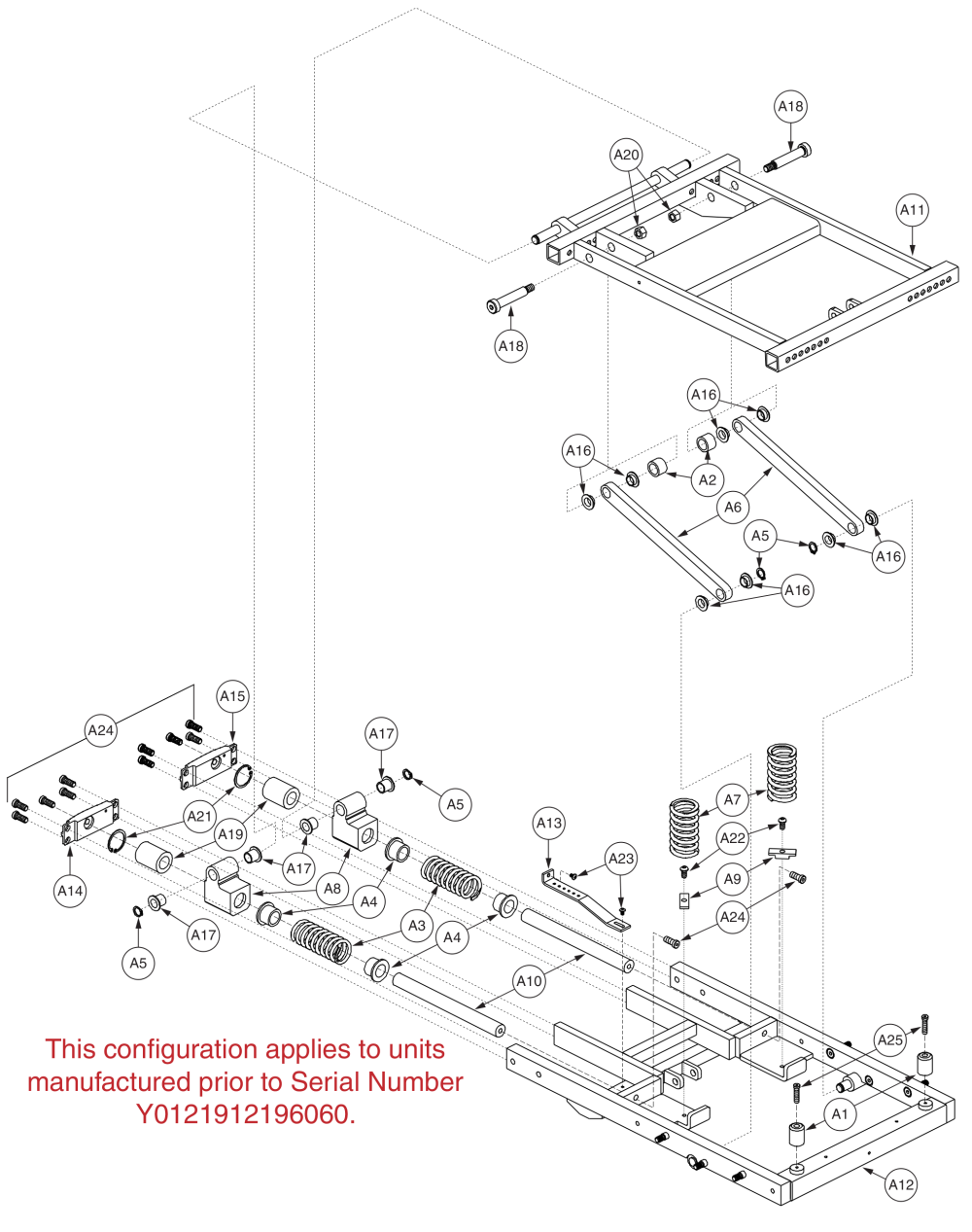 Tilt Base, Version 1 - Bariatric Tilt parts diagram