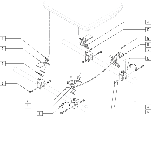 Standard Quick-mount Seat Hardware parts diagram
