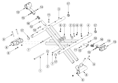 Catalyst E Aluminum Cross Braces parts diagram