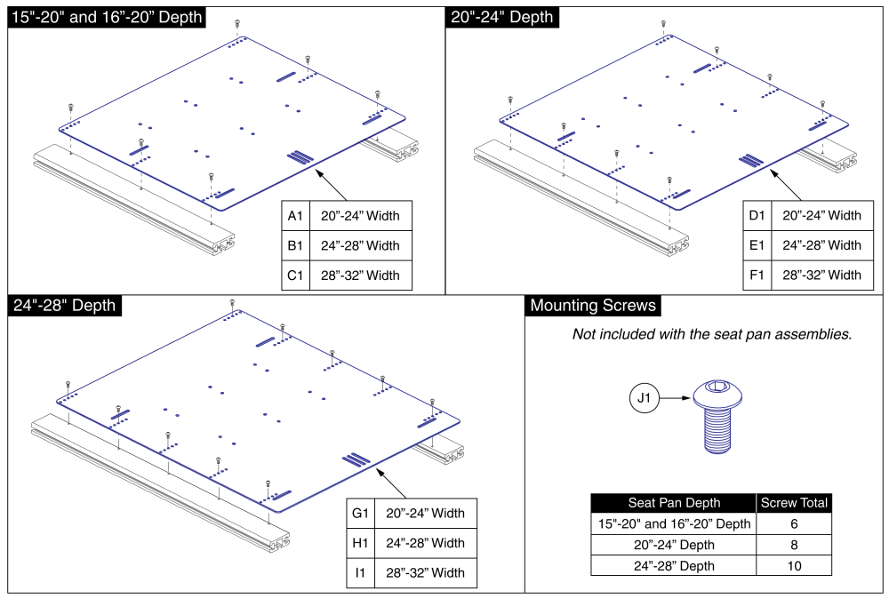 Seat Pans, Bariatric Tilt parts diagram