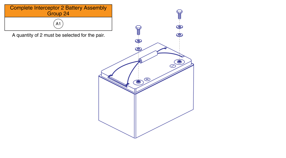 Group 24 Battery Assembly, Interceptor 2 parts diagram