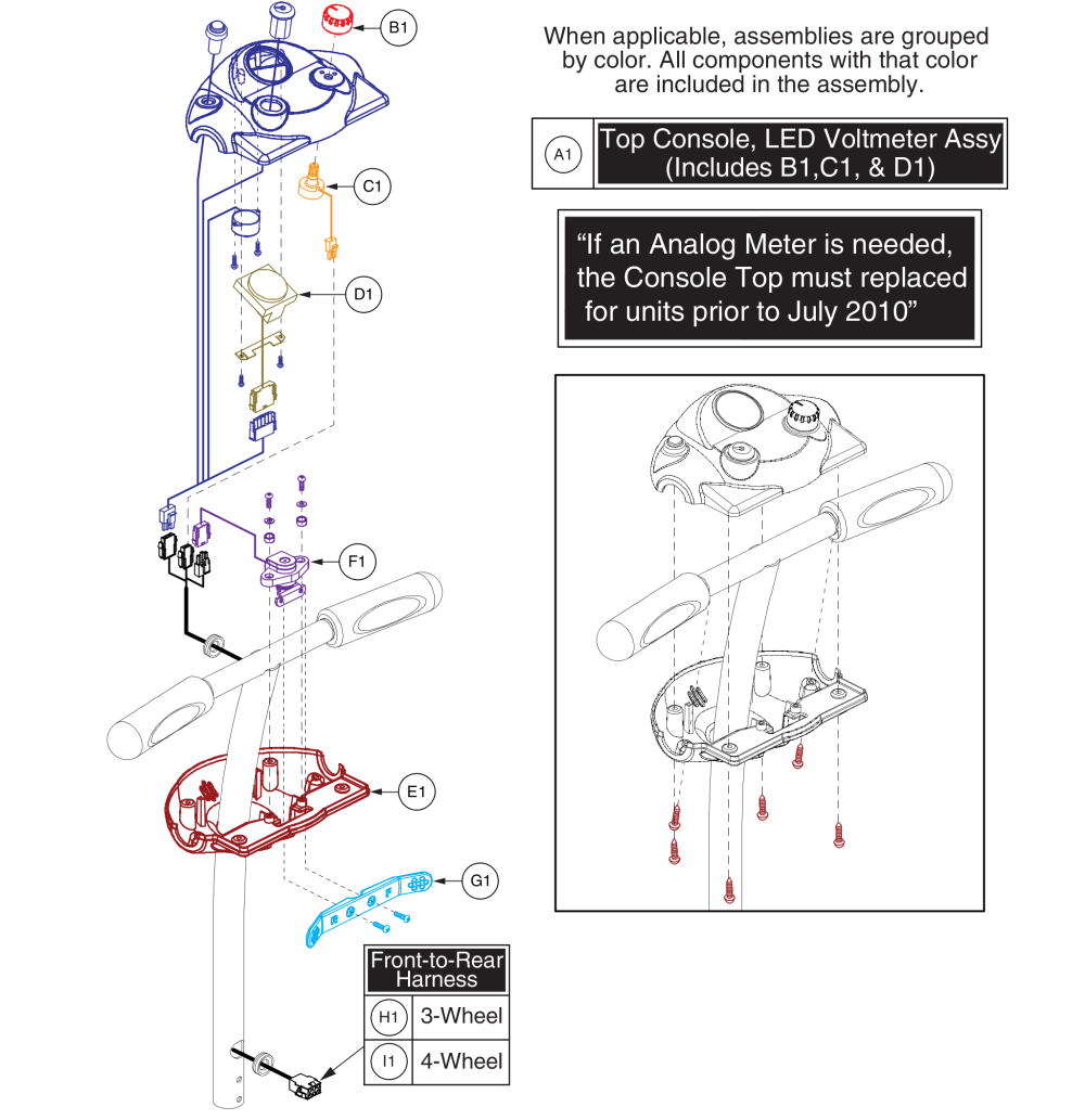 Console Assy, For S40x/s44x Models parts diagram