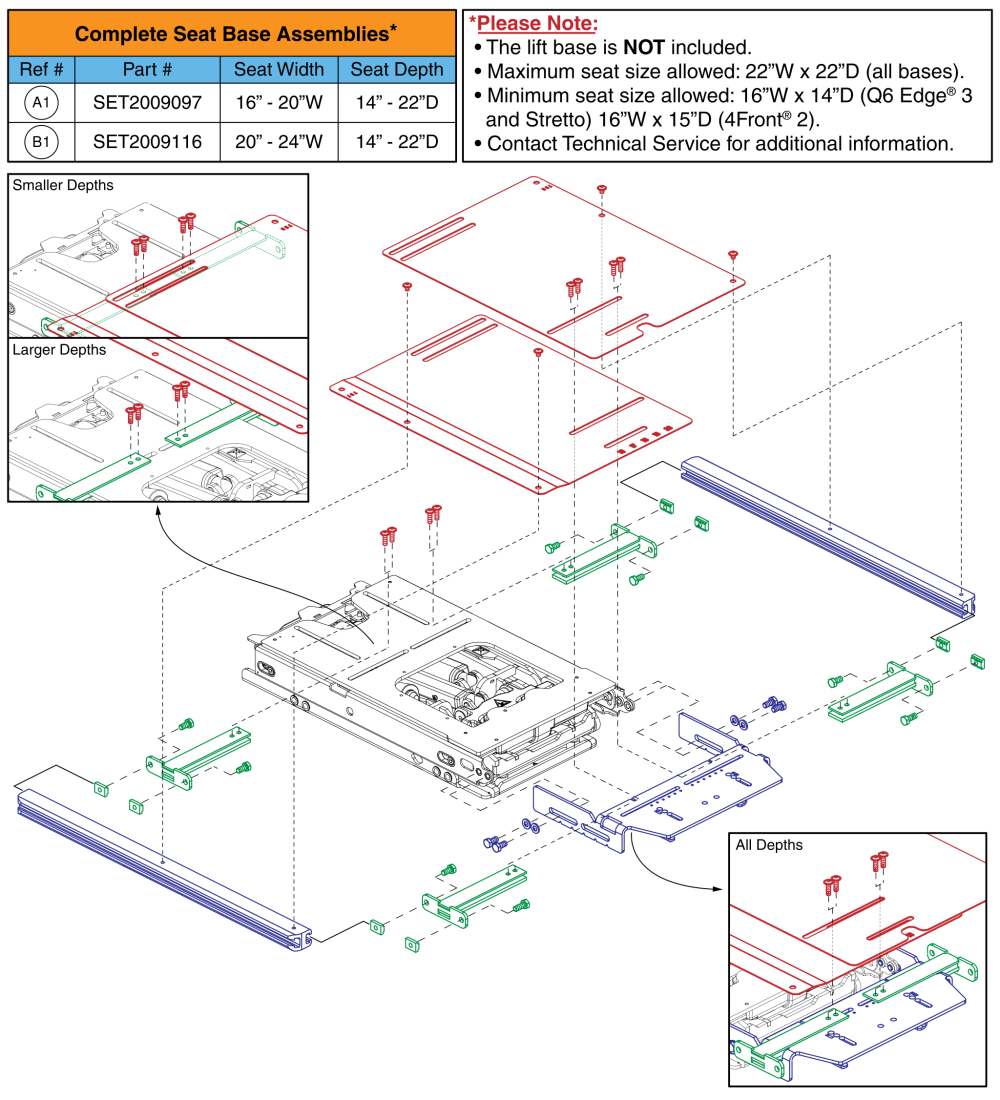 Seat Base Matrix, Tru Balance® 4 parts diagram