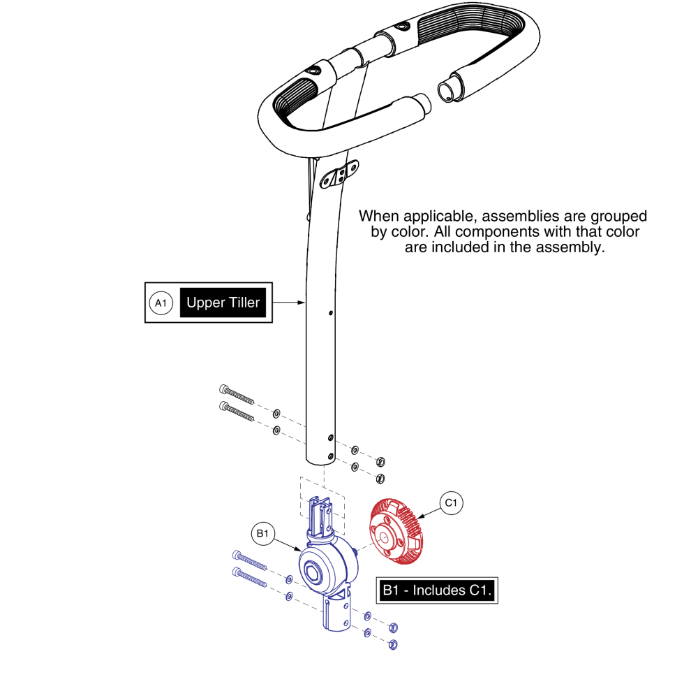 Tiller,4 Wheel, Gogo Endurance parts diagram