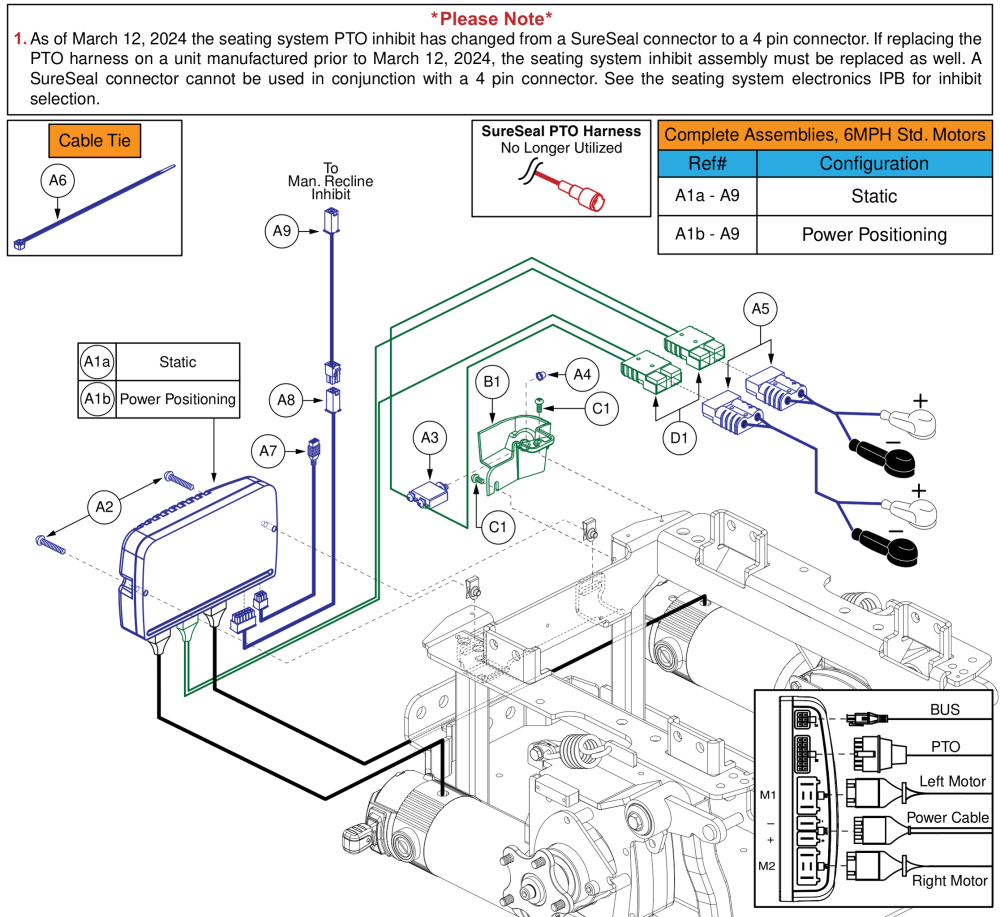 Ne+ Base Electronics, Manual Recline / Flex Tilt, Q6 Edge 3 parts diagram