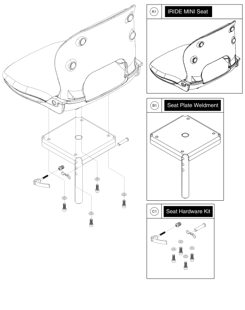 Seat - Iride Mini Seat (models Ending In 1501) parts diagram