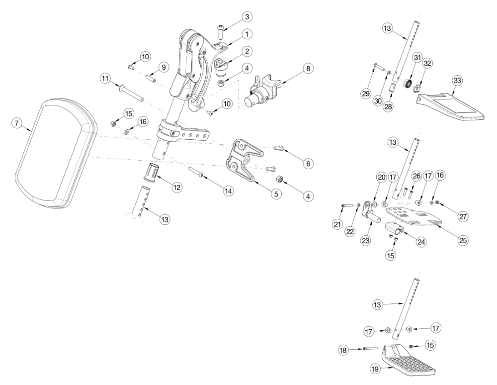 Liberty Standard Elevating Leg Rest parts diagram