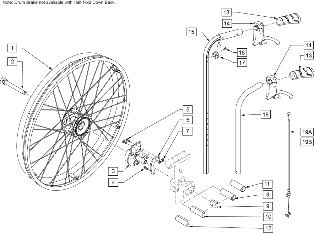 Drum Brake With Rear Wheel parts diagram