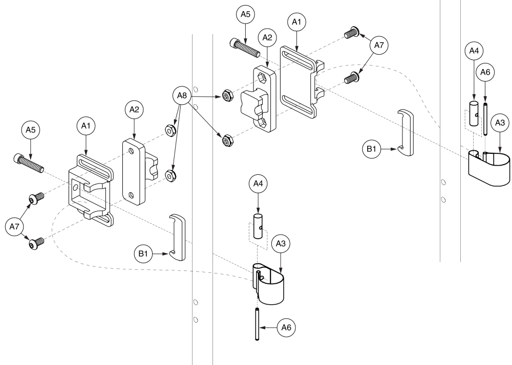 Synergy Shape Back Clamp Block Assembly, Shape Gp, 2 Point parts diagram