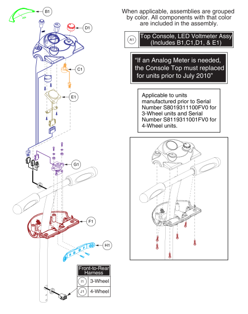 Console Assy, Pre Xlr Console (model Nubers Ending 1001-1006) parts diagram