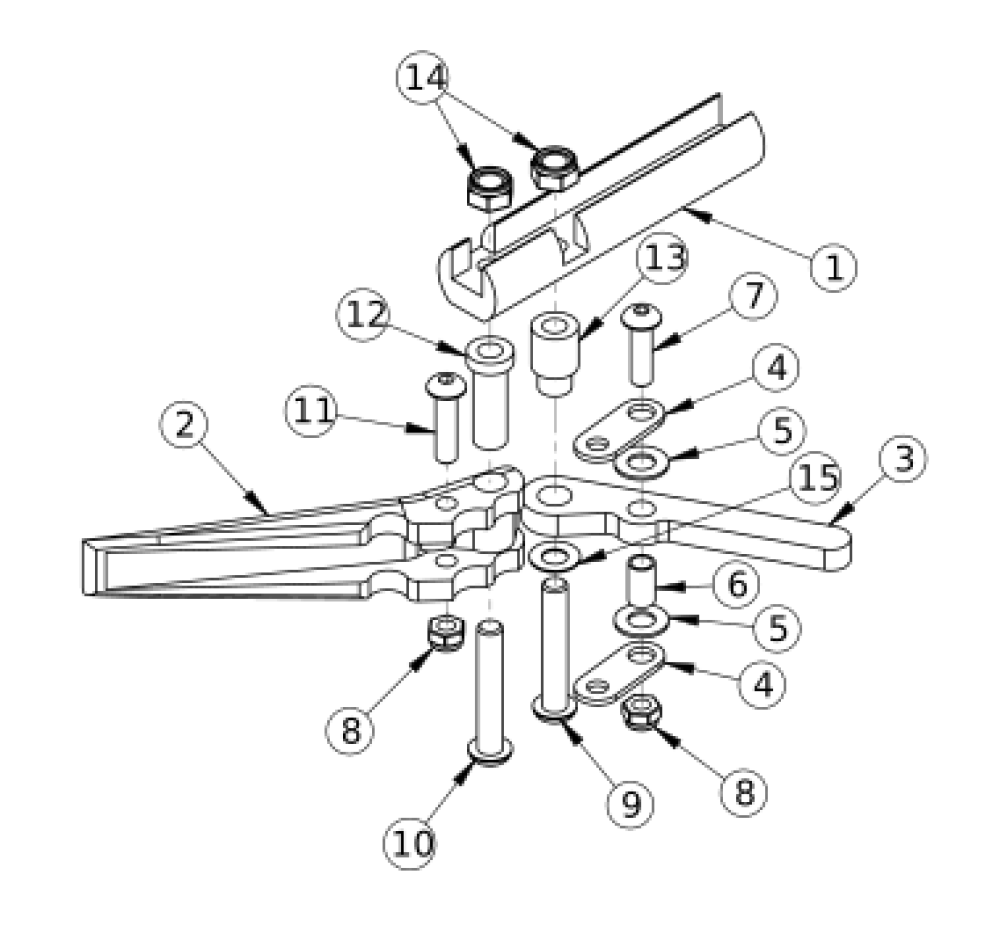 (discontinued) Rogue2 Wheel Locks - Short Thro Scissor parts diagram