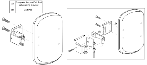 Style #12 Elr Calf Pad Assy's, 1 Hole Adjustment parts diagram